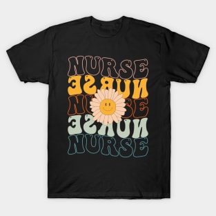 Retro Groovy Nurse Life For Women Nursing For Nurses Week T-Shirt